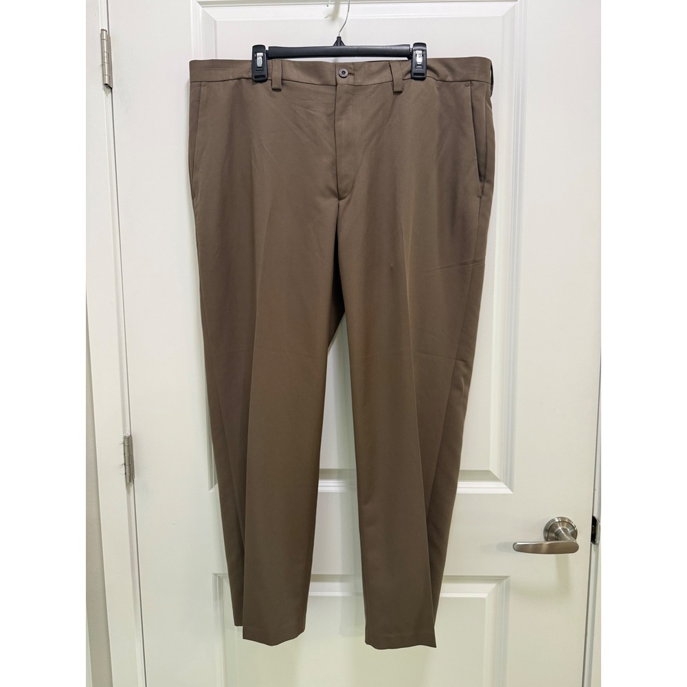 Kenneth Cole Reaction Mens Brown Dress Pants 42 x 30 Flat Front Straight Leg